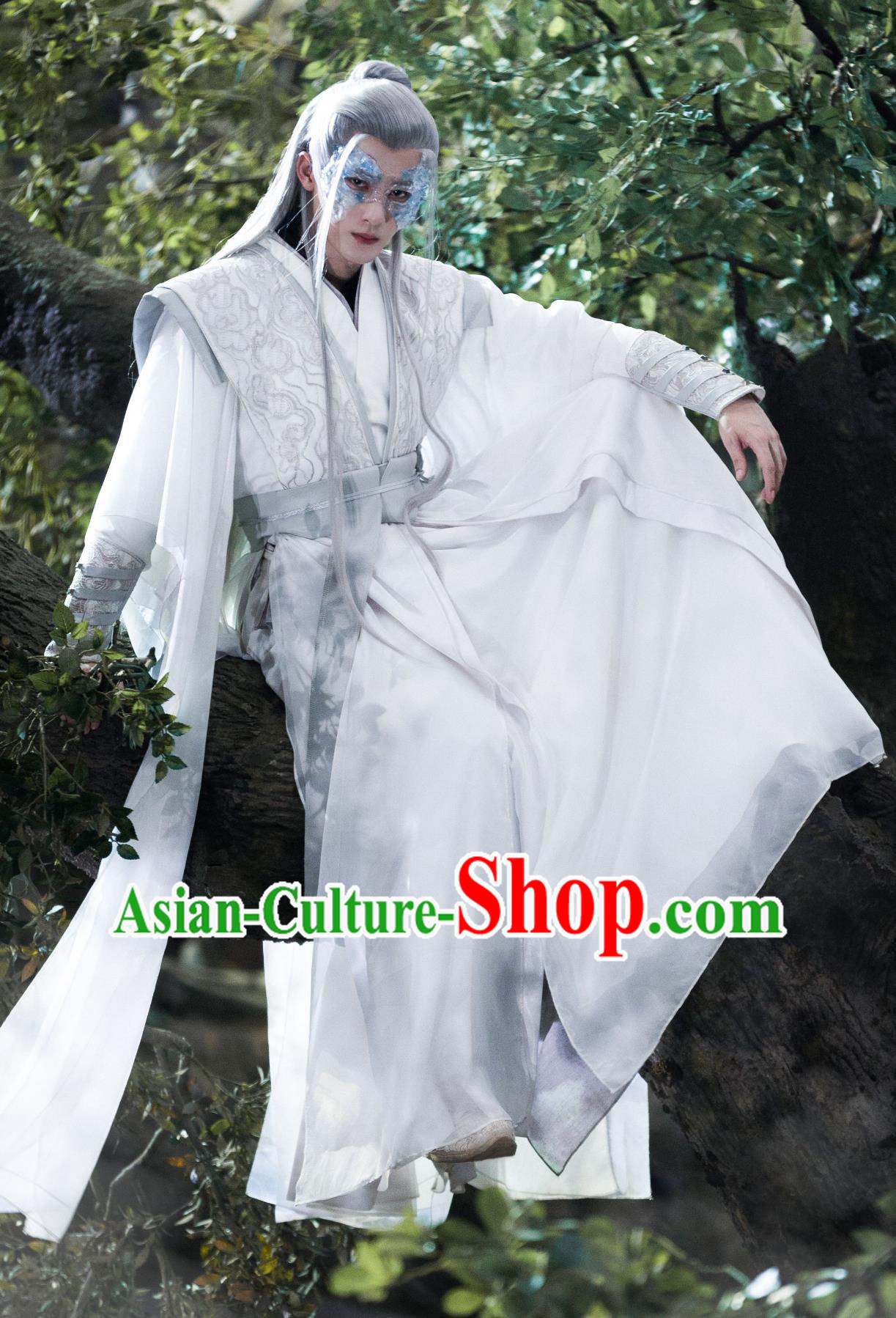 TV Drama Lost You Forever Xiang Liu White Outfit Ancient China Warrior Clothing Traditional Chinese Male Hanfu