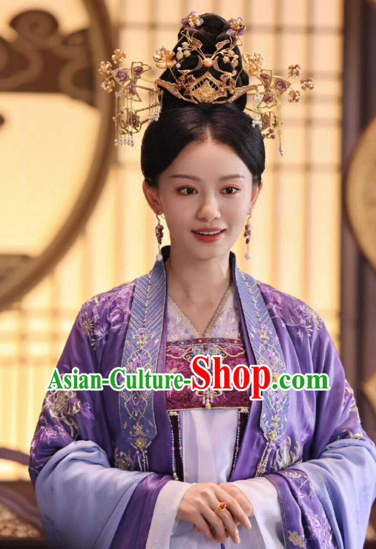 TV Drama Lost You Forever Empress Chenrong Yin Yue Costume Ancient China Court Woman Clothing Traditional Chinese Purple Hanfu Dress