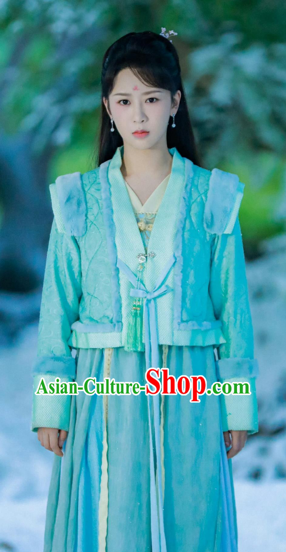 Traditional Chinese Blue Hanfu Dress TV Drama Lost You Forever Xiao Yao Costume Ancient China Young Woman Clothing