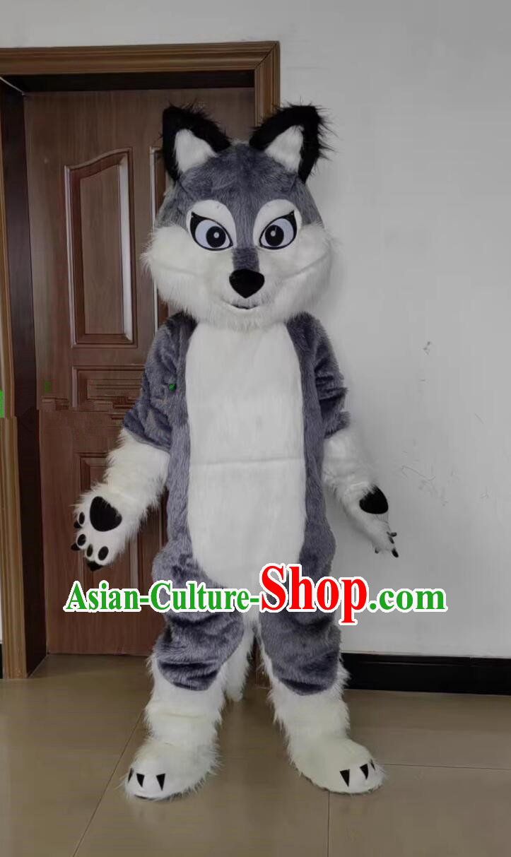 Cartoon Cosplay Wolf Costume Halloween Performance Clothing Opening Ceremony Mascot Headwear and Costume