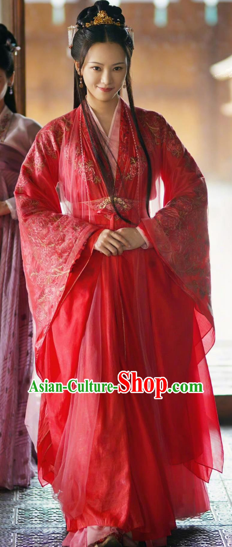 Traditional Chinese Red Hanfu Dress TV Drama Lost You Forever Fangfeng Yi Ying Costume Ancient China Noble Lady Clothing