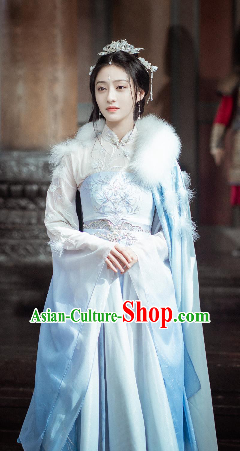 Chinese Drama Dashing Youth Princess Yue Yao Costume Ancient China Noble Woman Dress Clothing