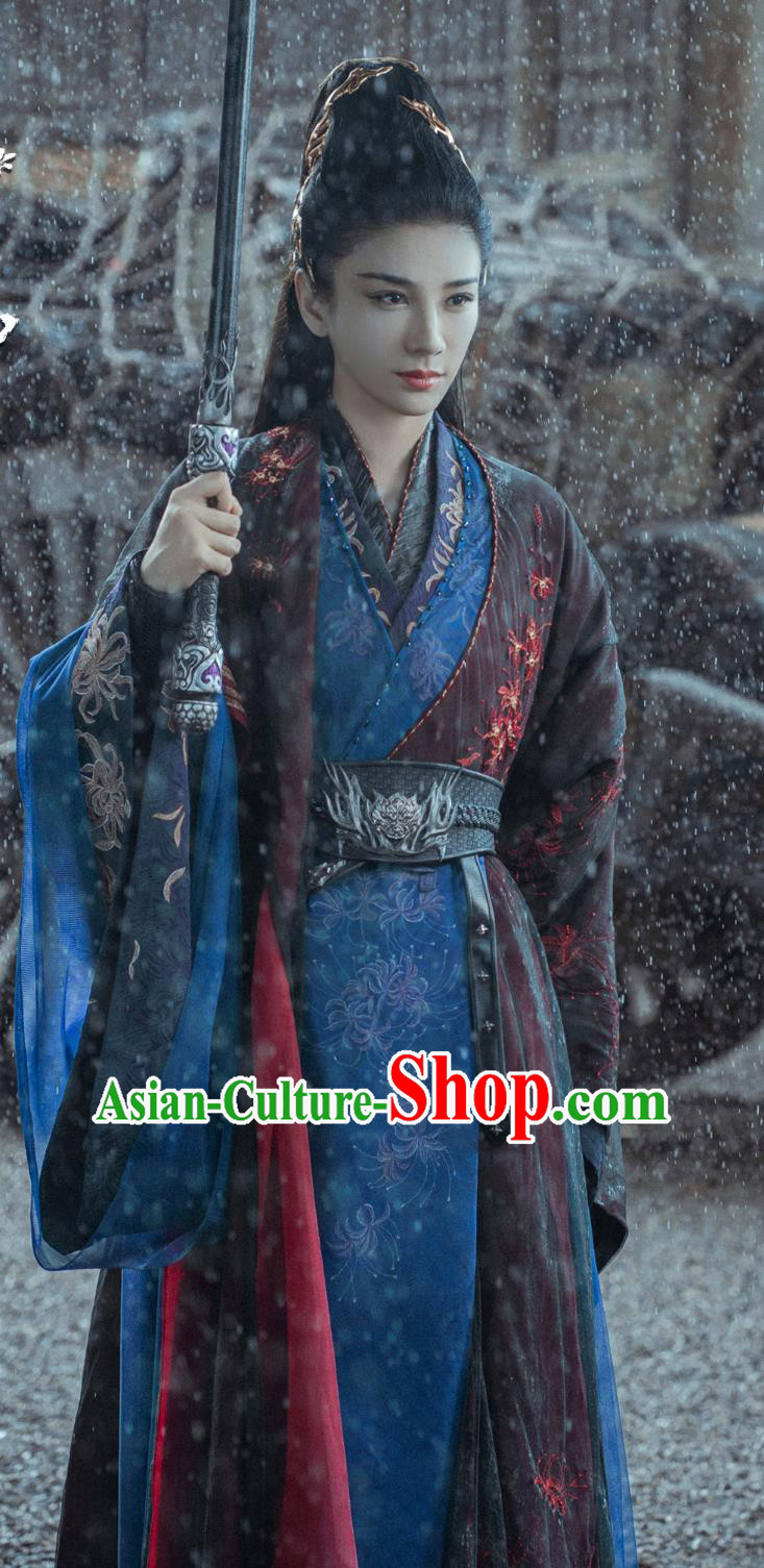 Chinese Drama Dashing Youth Demon Master Yu Sheng Costume Ancient China Swordswoman Clothing