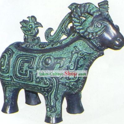 Chinese Imitation Antiques-Four-sheeped Square Zun