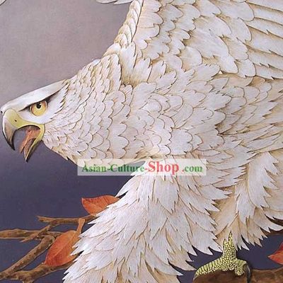 Chinese Classic Hand Carved Wood House Solid Decorative Painting-Hawk King