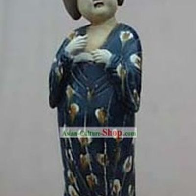 Large Chinese Archaized Tang San Cai Statue (Tri-colour Glazed Pottery)-Tang Dynasty Fat Lady