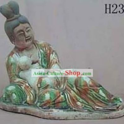 Chinese Classic Archaized Tang San Cai Statue-Tang Dynasty Mother Love