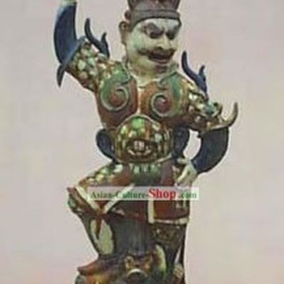 Chinese Classic Archaized Tang San Cai Statue-Ancient Martial Arts Offical