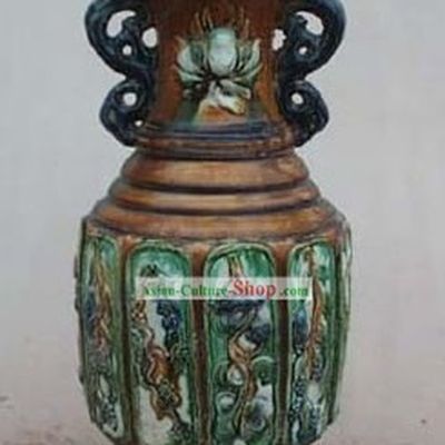Chinese Classic Archaized Tang San Cai Statue-Tang Dynasty Amphora Jar