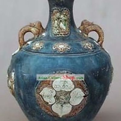 Chinese Classic Archaized Tang San Cai Statue-Song Dynasty Amphora Jar