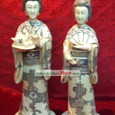 Chinese Classic Ox Bone Handicraft Sculpture Statue-Long Fighting Boat of Qing Dynasty