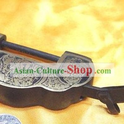 Chinese Palace Style Classic Small Yuan Bao Archaized Copper Lock
