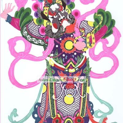 Chinese Classic Hand Made Papercut-One of the Four Heaven Kings 3