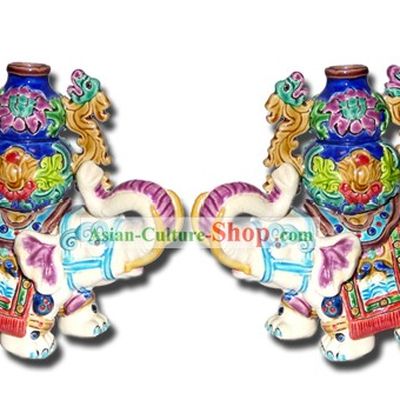 Chinese Cochin Ceramics-Elephant with Wealthy Bottle