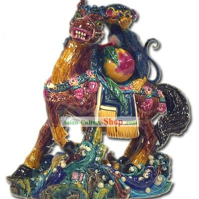 Chinese Cochin Ceramics-Monkey Riding on Horse(means being promoted by the boss)