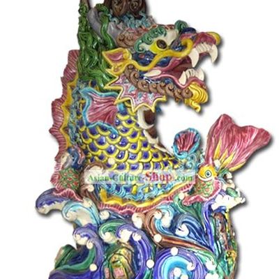 Chinese Cochin Ceramics-Two Dragons Playing Ball