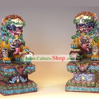 Chinese Cochin Ceramics-Large Beijing Lions Pair