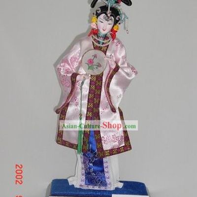 Handmade Peking Silk Figurine Doll - Empress with Fan