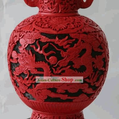Beijing Palace Lacquer Works-Dragons Bottle