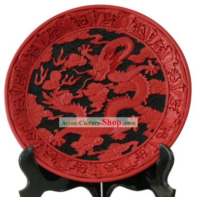 Beijing Palace Lacquer Works-Dragon King Plate