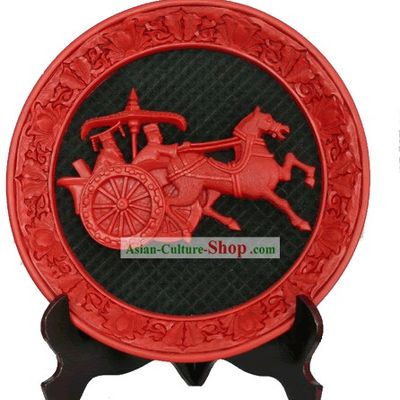 Chinese Palace Lacquer Works-People and Carriage of Three Kingdoms