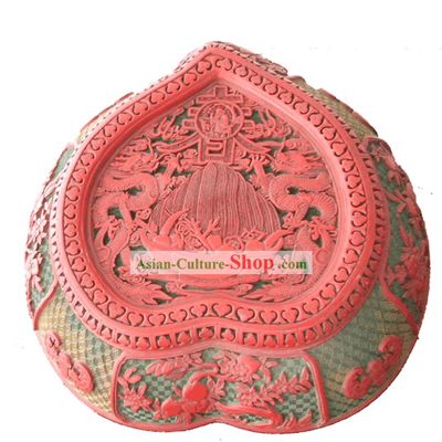 Chinese Hand Carved Palace Lacquer Craft-Longevity Peach
