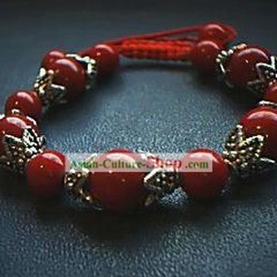 Red Coral Tibet Silver Bracelet