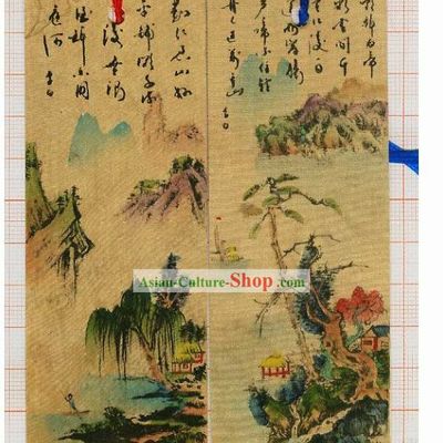 Thin silk painting bookmark
