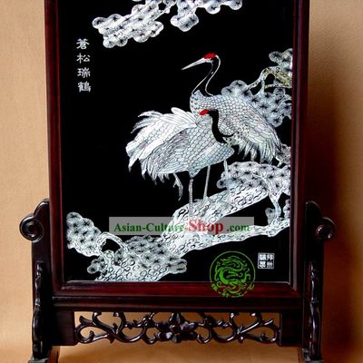 Yang Zhou Lacquer Craft-Longevity Cranes