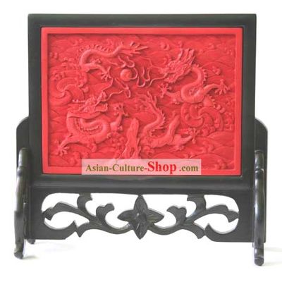 Traditional Lacquer Craft-Playing Dragons Plate