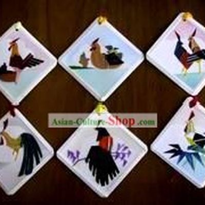 Handmade Cartoon Rooster book mark made by wheat plait