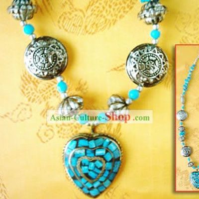 Tibet Natural Silver and Coral Necklace 2