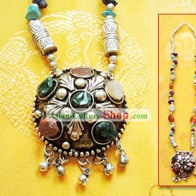 Tibet Natural Silver Agate Necklace