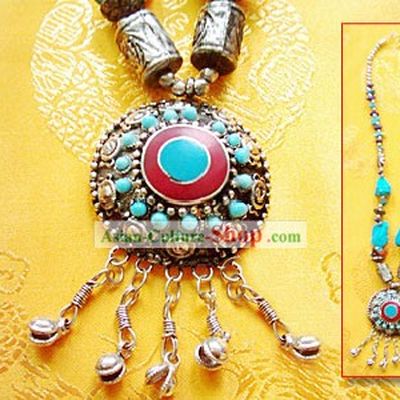 Tibet Natural Silver Agate Necklace 4