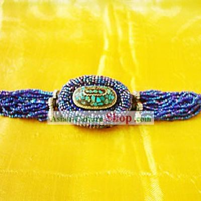Tibet Natural Coral Song Stone Hand Chain 2