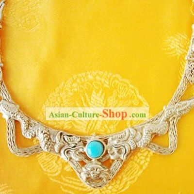 Tibet Natural Silver Dragon Necklace