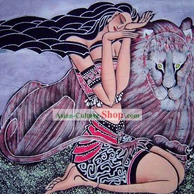 Batik Hanging-Playing with Bird