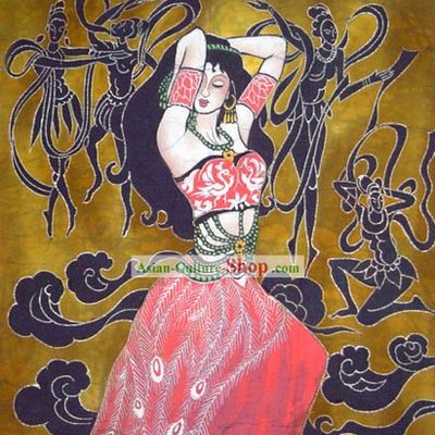 Hand Made Batik Hanging-Dancing Minority Girl
