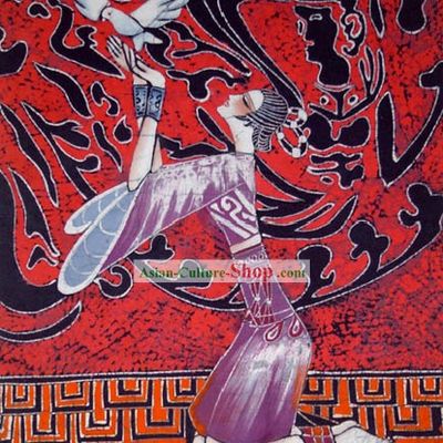 Hand Made Batik Hanging-Peaceful Girl