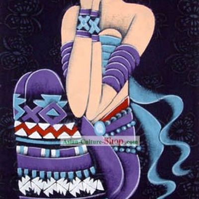 Hand Made Batik Hanging-Purple Girl