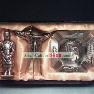 Marvellous China Terra Cotta Warrior Gift Set(three pieces set)