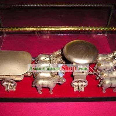 China Classical Terra Cotta Warrior-Brass Fighting Horse Unit