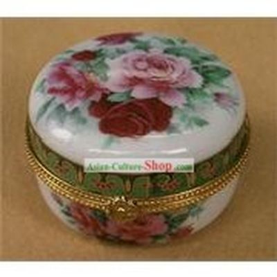 China Stunning Porcelain Peony Box