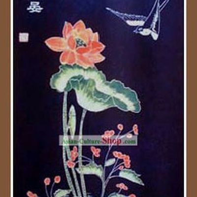 Handmade Batik Hanging by Miao Tribe-Summer Lotus