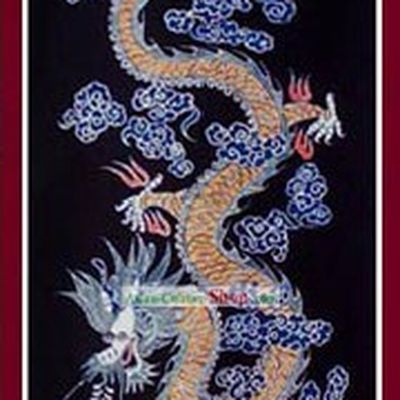 China Hand Made Batik Hanging by Miao Tribe-Ancient Dragon