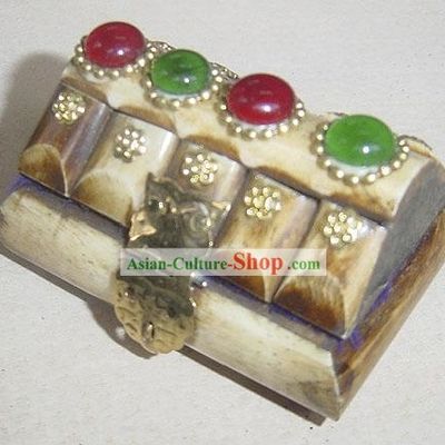 Tibet Yak Bone Precious Stone Jewelry Box