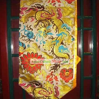 China Handmade Golden Dragon Embroidery Table Cloth