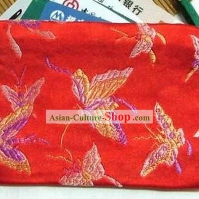 Chinese Red Butterfly Credit Card Purse