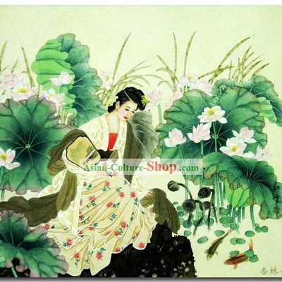 Chinese Classic Traditional Painting-Ancient Beauty Xi Shi