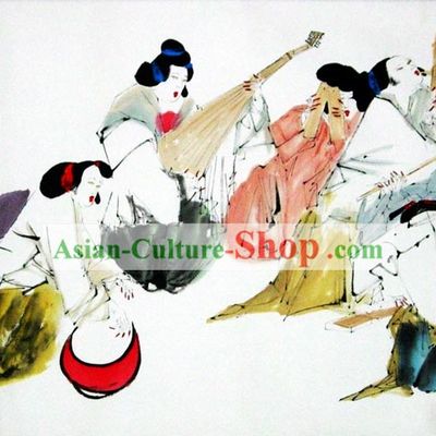 Chinese Classic Traditional Painting-Tang Dynasty Happiness
